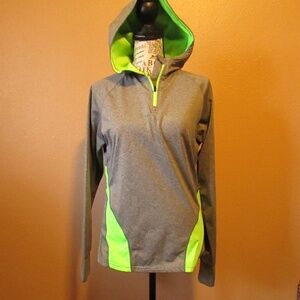 Augusta Sportswear Gray and Neon Green Thin Hoodie